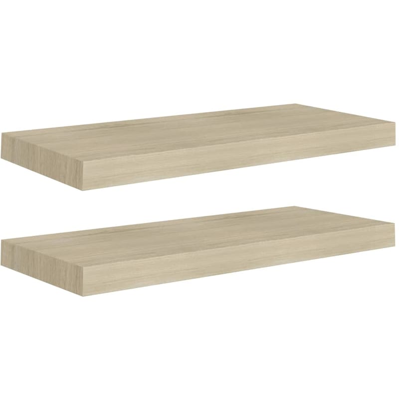 VIDAXL Ράφια Τοίχου VidaXL από MDF 60x23.5x3.8 cm 2 Τμχ - Μπεζ