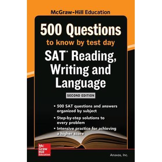 McGraw Hills 500 SAT Reading, Writing and Language Questions to Know by Test Day, Second Edition image 0