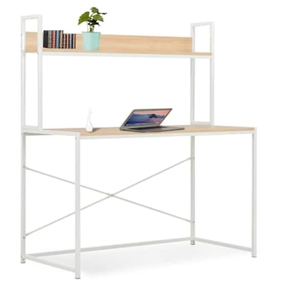 Γραφείο Βιβλιοθήκη VidaXL από Μοριοσανίδα 120x60cm - Δρυς/Λευκό image 1