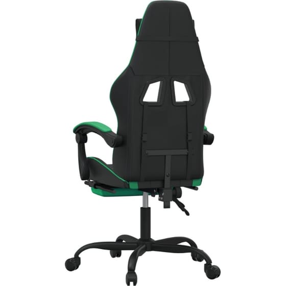 Καρέκλα Gaming VIDAXL 3143905 με Υποπόδιο από Τεχνητό Δέρμα - Μαύρο image 3