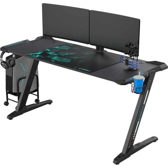 Γραφείο Gaming Eureka Ergonomic ERK-Z60-B-2-V1 153x60.5x78.5cm - Carbon Fiber Μαύρο image 3