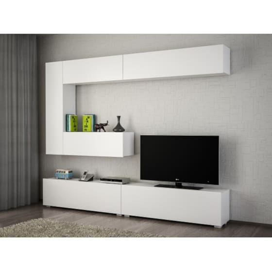 Έπιπλο Τηλεόρασης 24Mall Piemonte από Μοριοσανίδα 240x31.5x37 cm - Λευκό image 1