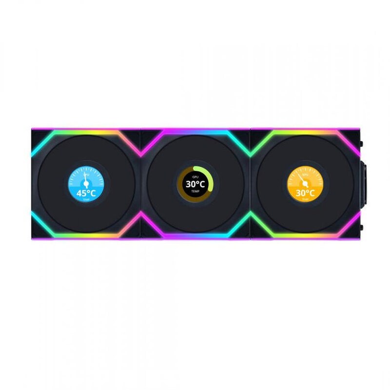 Case Fan Lian-Li Uni Fan SL Wireless LCD 120 Reverse Blade 120mm RGB - Μαύρο