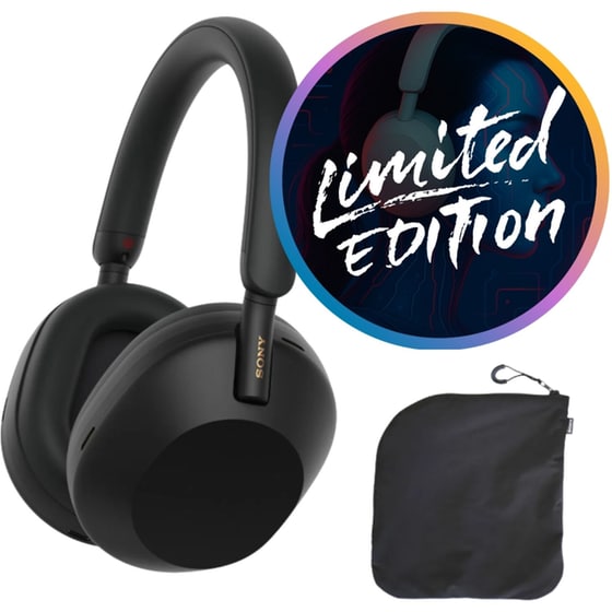 Sony WH-1000XM5SA Limited Soft Case Edition Premium Noise Cancelling Wireless Over Ear Headphones - Black image 0