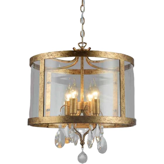 Φωτιστικό Οροφής Aca Decor Ronnie E14 Μεταλλικό 45x50cm - Χρυσό Αντικέ image 0