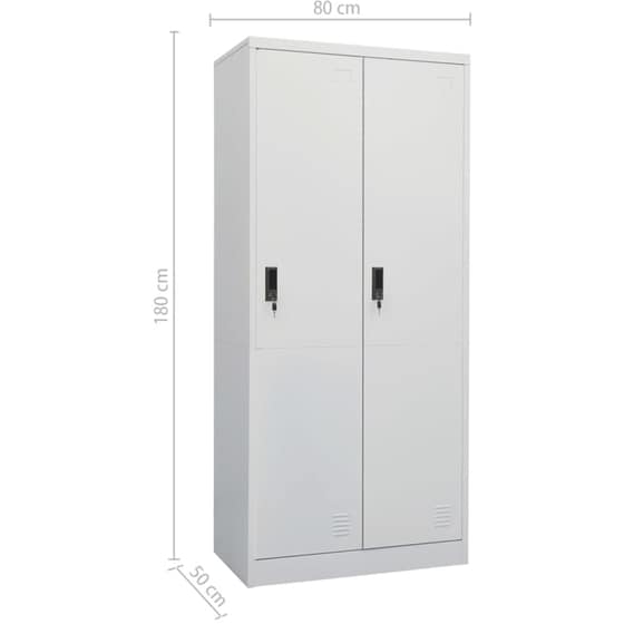 Ντουλάπα Vidaxl από Χάλυβα 80x50x180cm - Λευκό image 3