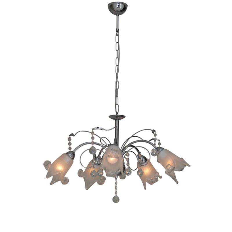 HOMELIGHTING Πολυέλαιος Οροφής Homelighting Memo 77-3364 Μεταλλικός 65x65x40 cm - Χρώμιο/Λευκός