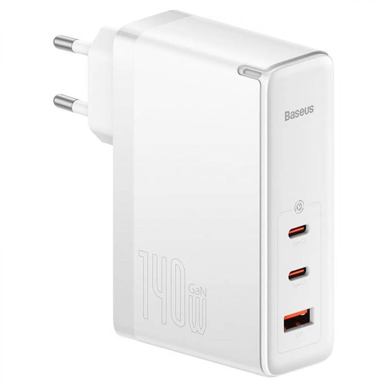 BASEUS Φορτιστής Πρίζας Baseus GaN5 Pro 2x USB-C/1x USB 140W - White CCGP100202