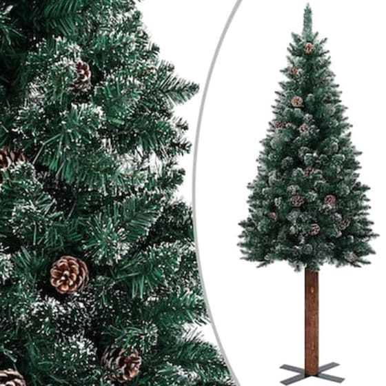 Χριστουγεννιάτικο Δέντρο VidaXL Χιονισμένο Slim 2.10m - Πράσινο image 1