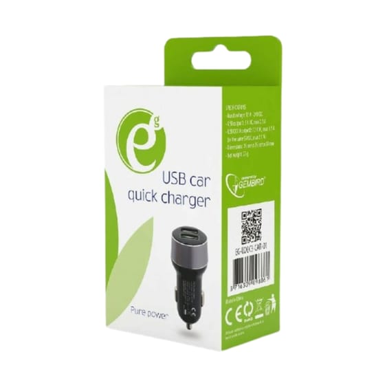 Φορτιστής Αυτοκινήτου Energenie EG-U2QC3 - Μαύρο image 1