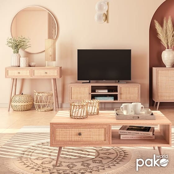 Έπιπλο Τηλεόρασης Oslo Pakoworld  150x39x49 cm - Kαφέ Sonoma image 1