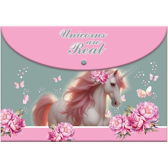 Φάκελος Back Me Up με Κουμπί A4 Butterfly Unicorn image 0