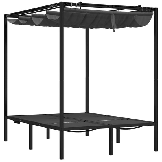 Ξαπλώστρα με Κουρτίνες VidaXL από Χάλυβα 207x153x204 cm - Ανθρακί image 3