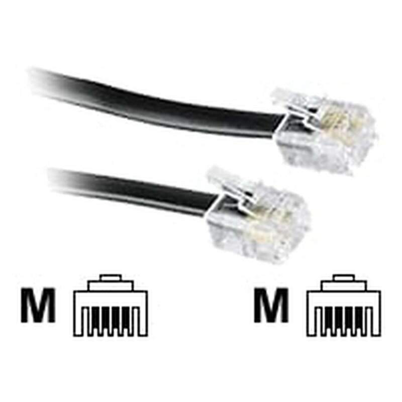 HAMA Modular Cable, 6p4c plug - 6p4c plug, 3 m, black - (00044934)