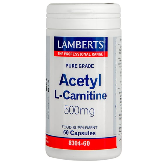 Αμινοξύ Lamberts Acetyl L-carnitine 500mg - 60 κάψουλες image 0