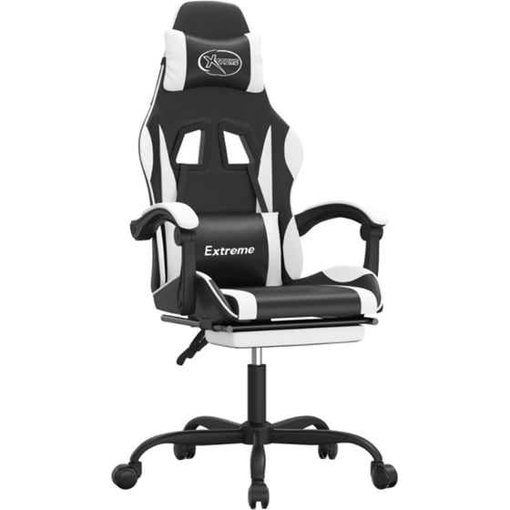 Καρέκλα Gaming VIDAXL 349584 με Υποπόδιο από Τεχνητό Δέρμα - Μαύρο image 0