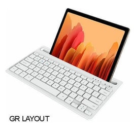 Lamtech LAM022117 Ασύρματο Bluetooth Ενσύρματο Πληκτρολόγιο για Tablet Λευκό (GR)