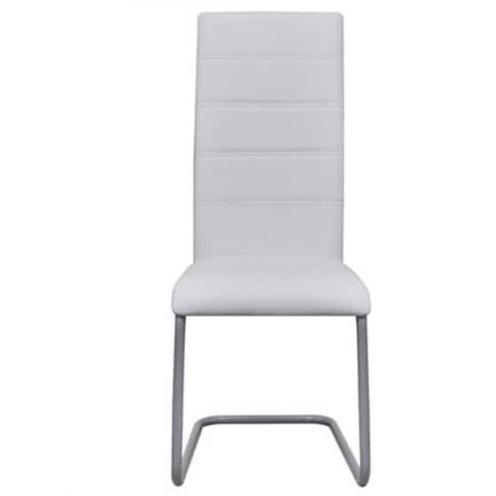 Καρέκλες Τραπεζαρίας Vidaxl «πρόβολος»  Συνθετικό Δέρμα 6 Τμχ - Λευκές image 1