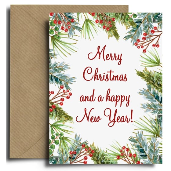 Ευχετήρια Κάρτα Χριστουγέννων Christmas Flowers image 0