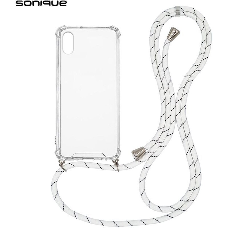 Θήκη Apple iPhone X / iPhone XS - Sonique με Κορδόνι Armor Clear - Λευκό
