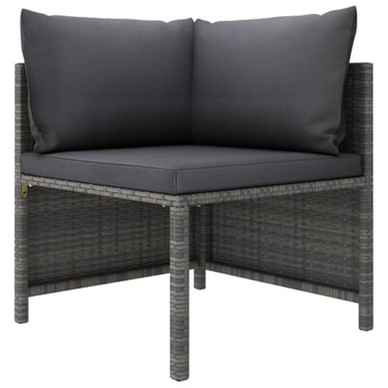 Vidaxl Σαλόνι Κήπου 6 Τεμαχίων Γκρι Από Συνθετικό Ρατάν Με Μαξιλάρια image 2