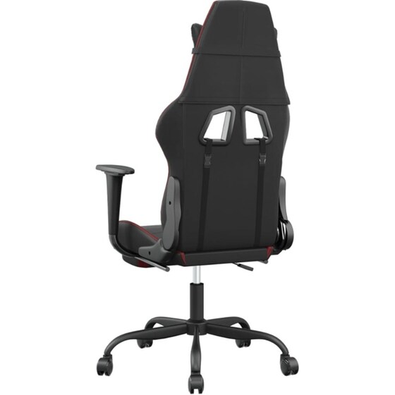 Καρέκλα Gaming VIDAXL 345418 με Υποπόδιο από Τεχνητό Δέρμα - Μαύρο image 3