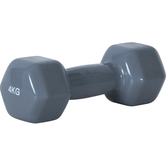 Βαράκι Εξάγωνο 4kg Amila 90503 Βινυλίου από Χυτοσίδηρο - Γκρι image 0