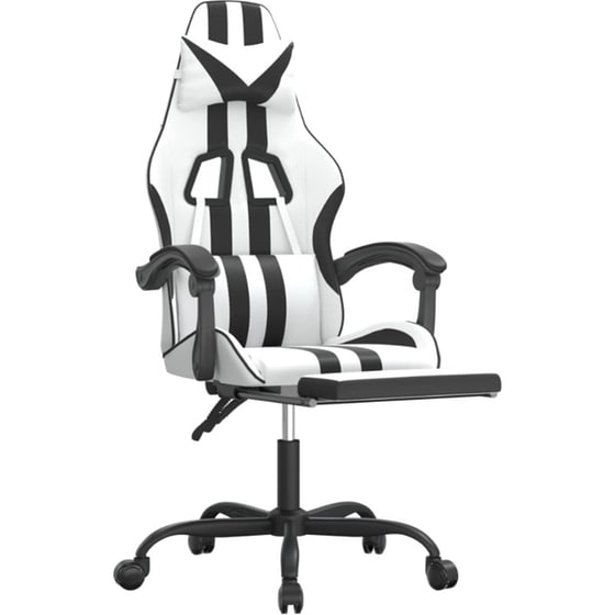 Καρέκλα Gaming VIDAXL 3143840 με Υποπόδιο από Τεχνητό Δέρμα - Μαύρο image 4