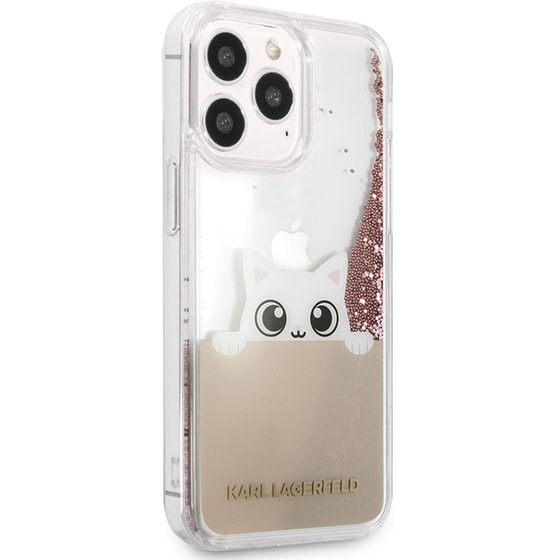 Karl Lagerfeld Liquid Glitter Case  Quot;peek A Boo Cover Quot; Θήκη Προστασίας – Iphone 13 Pro Max (clear/glitter Pink) image 4
