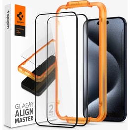 Προστατευτικό Οθόνης Apple iPhone 15 Pro - Spigen Alignmaster Full Cover 2τμχ