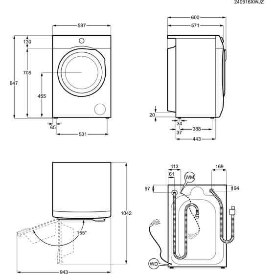 ELECTROLUX EW7W2492E 9/5kg 1.400 Στροφές Λευκό Πλυντήριο Στεγνωτήριο Ρούχων image 5