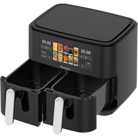 TURBOTRONIC TT-DAF8 2600 W με Αποσπώμενο Κάδο 9 L Μαύρη Διπλή Φριτέζα Αέρος- image 3