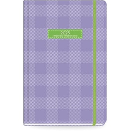 Ημερολόγιο Ημερήσιο The Writing Fields 2025 Plaid Μωβ 11.4x16.4cm