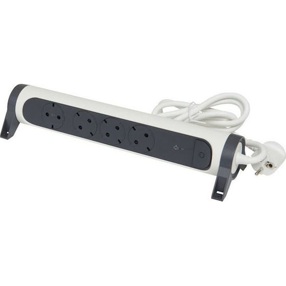 Πολύπριζο Ασφαλείας Legrand SurgeΑrrest 4 Θέσεων 1.5m - Γκρι image 0