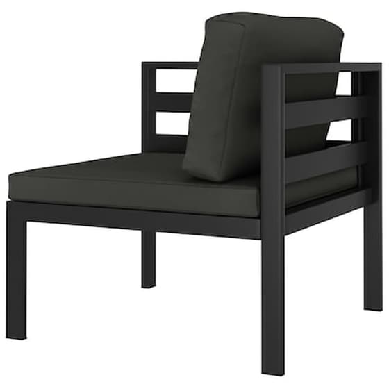 Καναπές Γωνία Τμηματικός VidaXL 1 τμχ με Μαξιλάρια από Αλουμίνιο 70x70x64.5 cm - Ανθρακί image 5