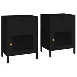 Κομοδίνο Vidaxl Μεταλλικό 2τμχ 40x30x54.5 cm - Μαύρο