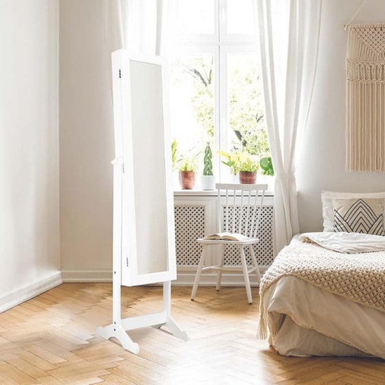 Καθρέφτης/ Μπιζουτιέρα Δαπέδου Aria Trade 37.5x34x145 cm - Λευκό image 1