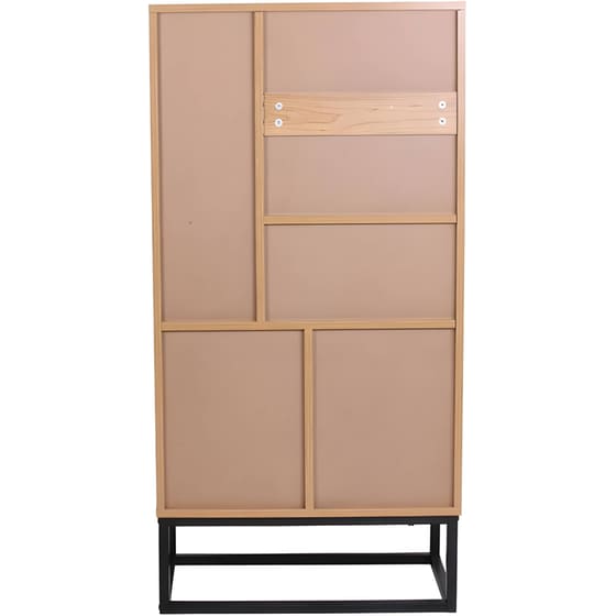 Βιβλιοθήκη Με Συρτάρια Home Deco Factory από MDF 60x29x120cm - Καφέ/Μαύρη image 3