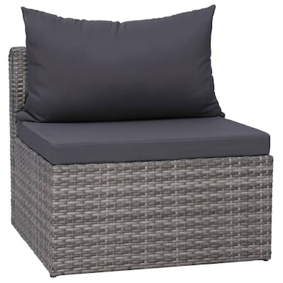 Σαλόνι Κήπου VidaXL 4 τμχ  με Μαξιλάρια από Συνθετικό Ρατάν - Γκρι image 4