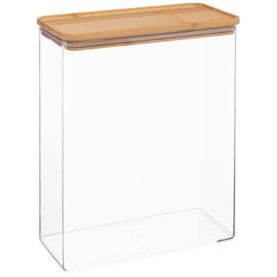 Δοχείο Αποθήκευσης Τροφίμων Spitishop Πλαστικό/Bamboo 20.4x10.4x27.4cm - Διάφανο image 0