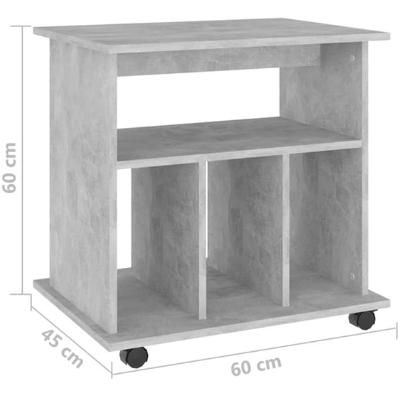 Βιβλιοθήκη VidaXL Μοριοσανίδα  60x45x60 cm - Γκρι image 7