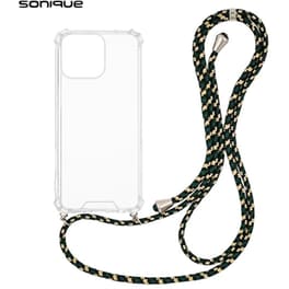 Θήκη Apple iPhone 16 Pro - Sonique Armor Clear Θήκη Σιλικόνης με Κορδόνι - Rainbow Πράσινο