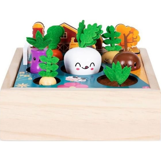 Ξύλινο Παιχνίδι Ecotoys Λαχανόκηπος Τελάρο Με 7 Λαχανικά - 17x17x6.2 cm image 3