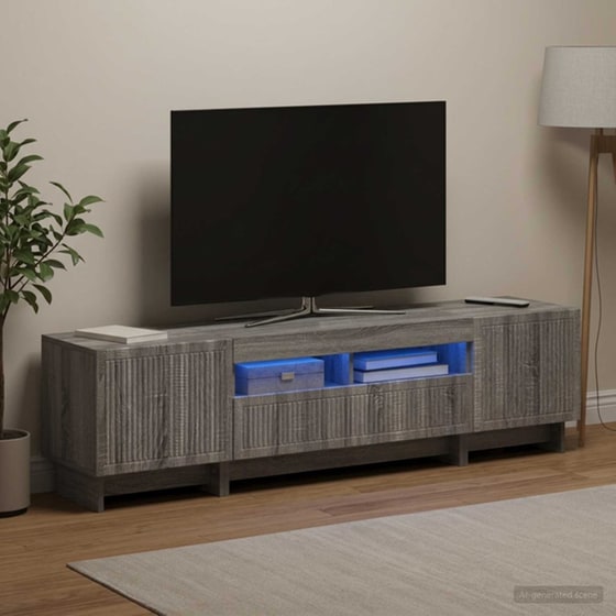 Έπιπλο Τηλεόρασης VidaXL με LED 5 τμχ 178 x 35 x 43 cm - Γκρι Sonoma image 2