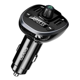 Fm Transmitter Usams Με Οθόνη Us-cc115, 2x Usb, Sd Card, 3.4a, Μαύρο