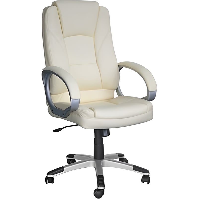 Διευθυντική Καρέκλα Γραφείου Woodwell BF6950 από Τεχνητό Δέρμα – Λευκή