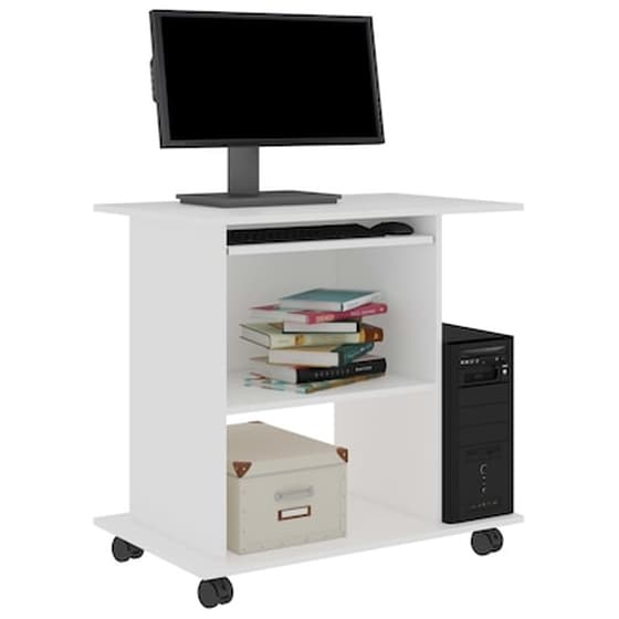 Γραφείο Υπολογιστή VidaXL από Μοριοσανίδα 80x50x75 cm - Λευκό image 3