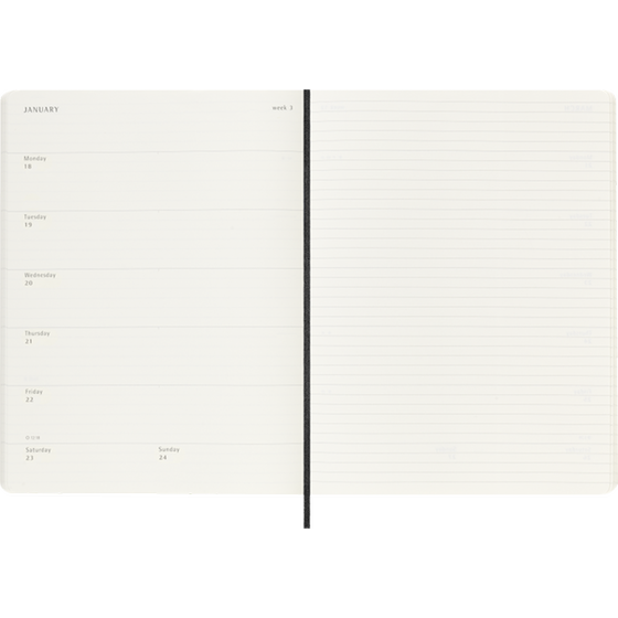 Ημερολόγιο Εβδομαδιαίο 2027 Moleskine 12M XL Soft Cover Μαύρο image 2