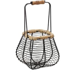 Διακοσμητικό Καλάθι Espiel Μεταλλικό 13x13x25 cm - Μπεζ/Μαύρο