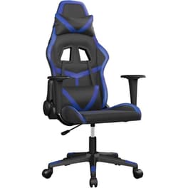Καρέκλα Gaming VIDAXL 345423 με Ρυθμιζόμενα Μπράτσα από Τεχνητό Δέρμα - Μαύρη